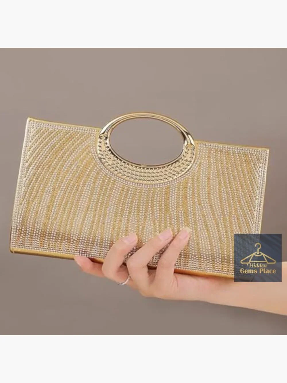 Crystal Evening Handbag Glitter Clutch Wedding Shoulder Bag Small Square
